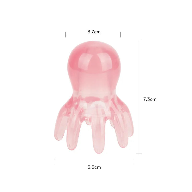 Octopus Head Massager Comb Head Meridian Manual Acupressure Tool Portable SPA Gua Sha Massage Comb