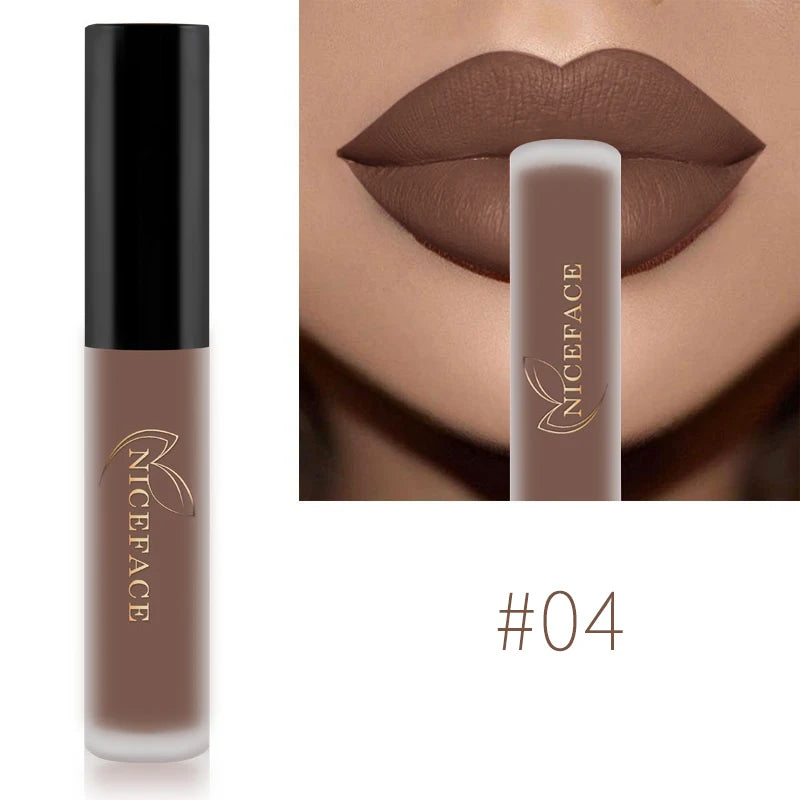 Nude Liquid Lipstick Ultra Matte Velvet Long Lasting Women Beauty Red Nonstick Cup Waterproof Purple Lip Gloss Lips Cosmetics