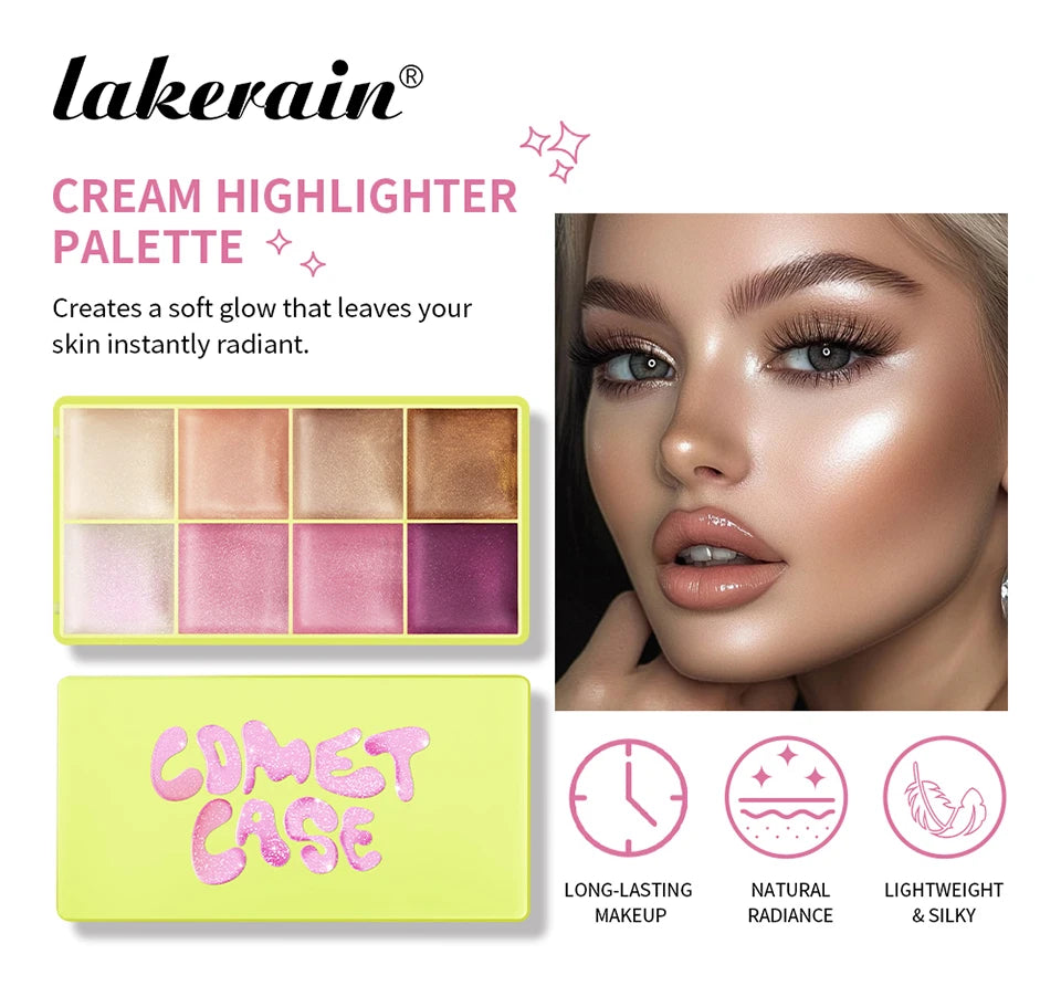 Curve Case Cream Eyebrow Cream Blush Highlighter Palette Matte Shimmer Finishes Shadow Tones Long-Lasting Cosmetics
