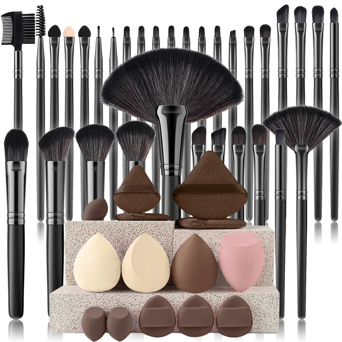 32Pc Makeup Brush Set Cosmetic Tools for Powder Eye Shadow Foundation Blush Blending Beauty Makeup Brush Kit for Makeup Starters