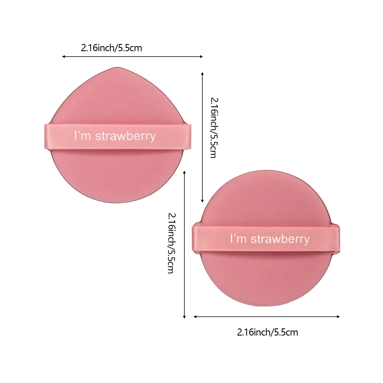 Karsyngirl 7Pcs/Box Strawberry Cosmetic Puff Set Double Side Women Soft Makeup Sponge Beauty Make up Powder Tools