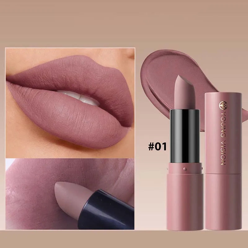 12-Color Matte Lipstick , Non-Fading, Non-Stick Cup Long-Lasting Velvet Finish, Smooth Matte Lip Color Waterproof Smudge-proof