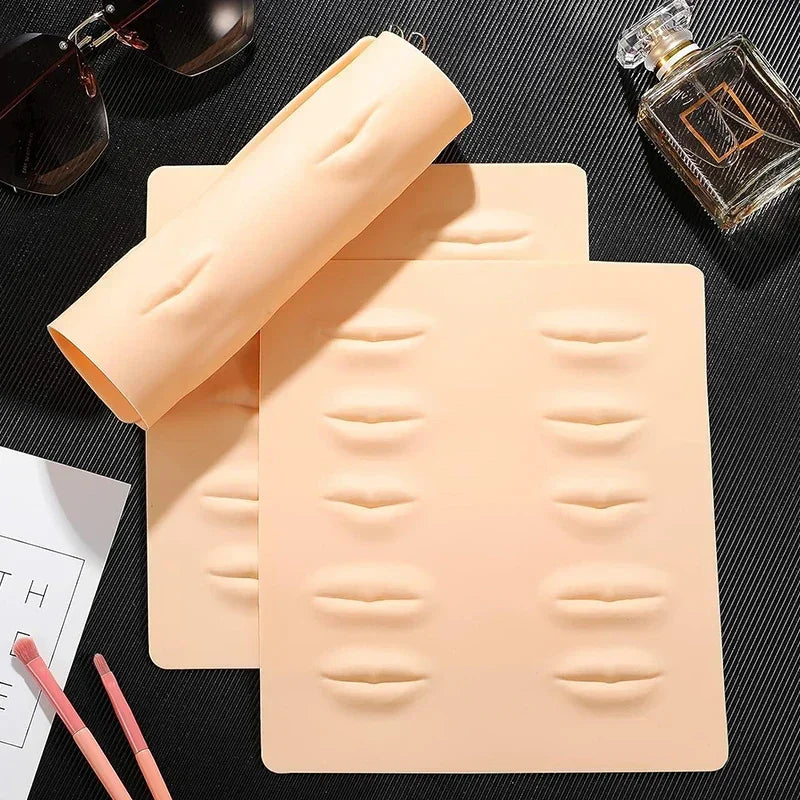 Lip Tattoo Practice Skin Microblading Supplies Silicone Practice Latex Skin Permanent Makeup Lips Tattoo Training Tool Beginner