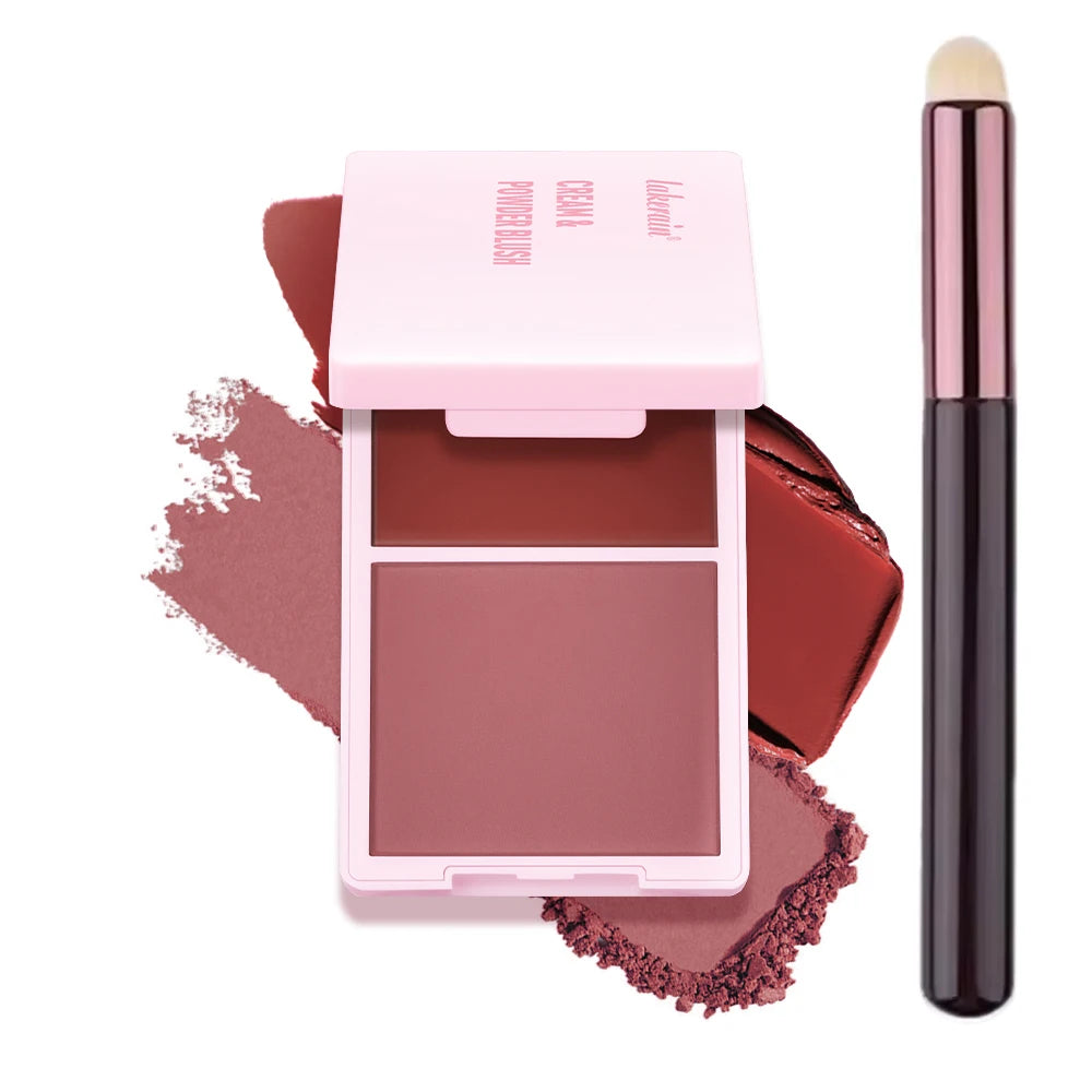 Blush Juvia's Cream Powder Matte Blush Makeup Rose Pan Long-lasting Wearing High Pigment Natural Matte Blush Duo Cosmtics