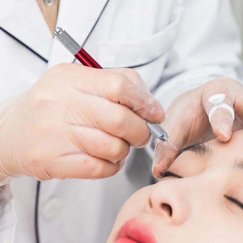 1PC Microblading Double Head Manual Pen Tattoo Machine Needle Blade Permanent Makeup Embroidered Eyebrow Lips Tebori Munsu
