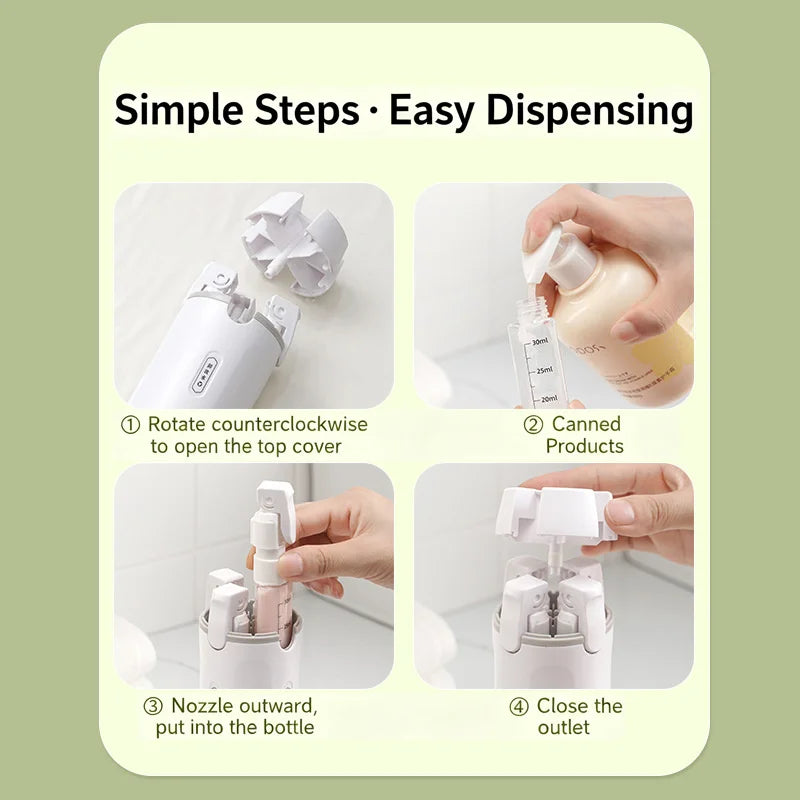 1pc 4-in-1 Emulsion Dispenser Bottle, Travel Bottle, Minimalist with Labels, Travel Dispenser Bottle, Toiletry Container