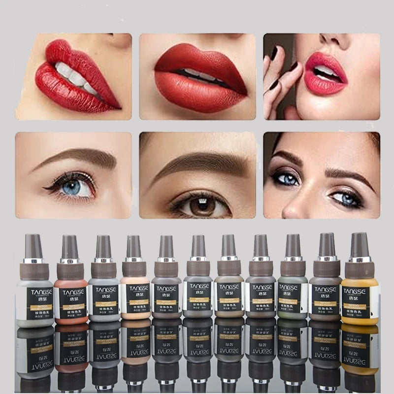 18ml Microblading Pigments Professional Tattoo Ink Set Permanent Makeup Eyebrow Lips Eyeline Tattoo Color Body Beauty Art Tool