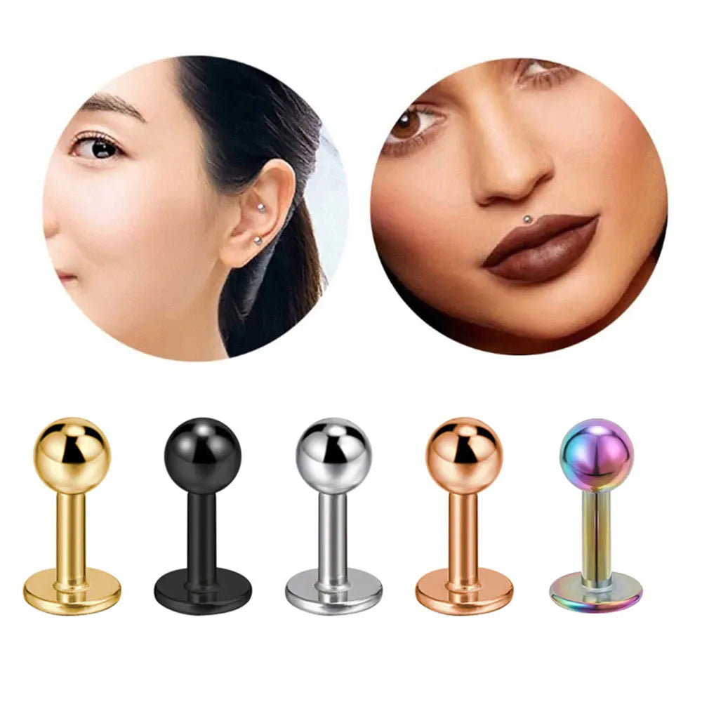 40PCS Surgical Steel Body Piercing Jewelry Lot Bulk Nose Ring Tongue Bar Lot Eyebrow Labret Piercing Set Horseshoe Ring Lot Pack