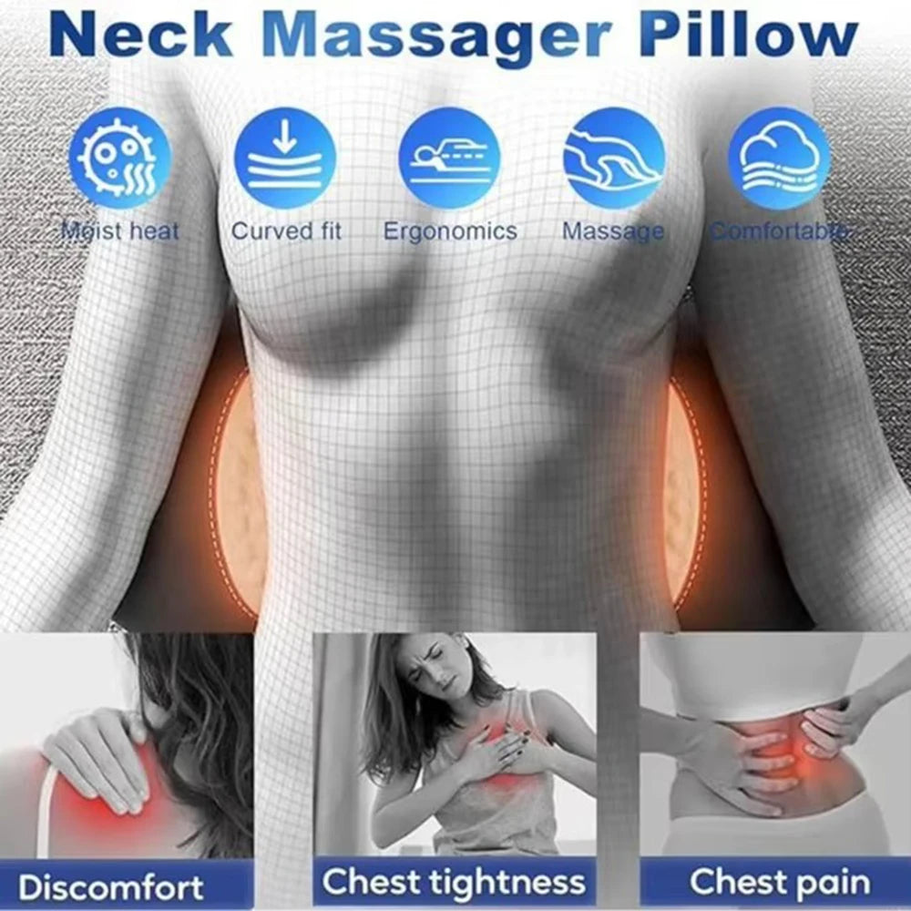 Heating Vibration Massage Pillow Electric Lumbar Support Pad Bed Sleeping Waist Protection Cushion Lying Flat Waist Pain Relief