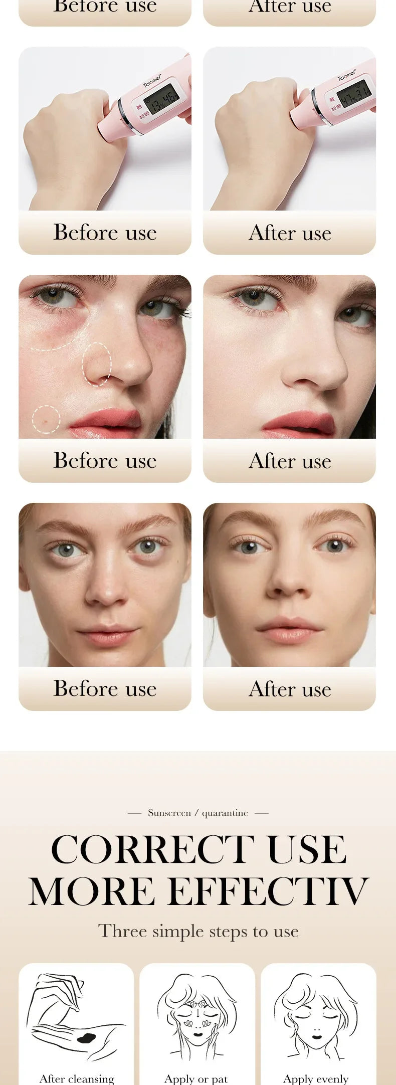 Face Makeup Primer Tri-color Cream Contour Color Isolation Waterproof Makeup Foundation Natural Makeup Base Cream 40g