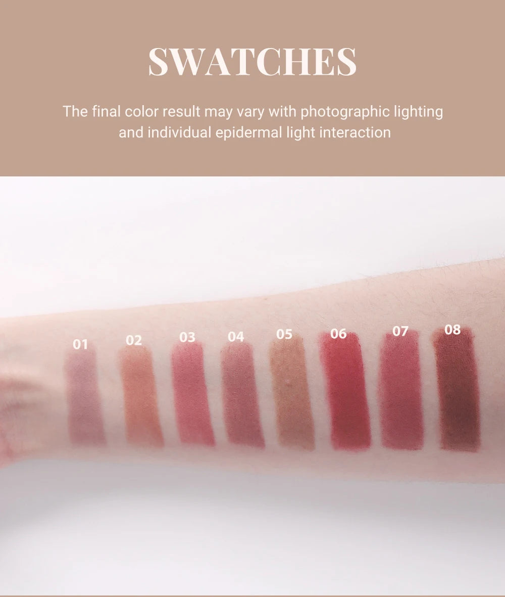 12-Color Matte Lipstick , Non-Fading, Non-Stick Cup Long-Lasting Velvet Finish, Smooth Matte Lip Color Waterproof Smudge-proof