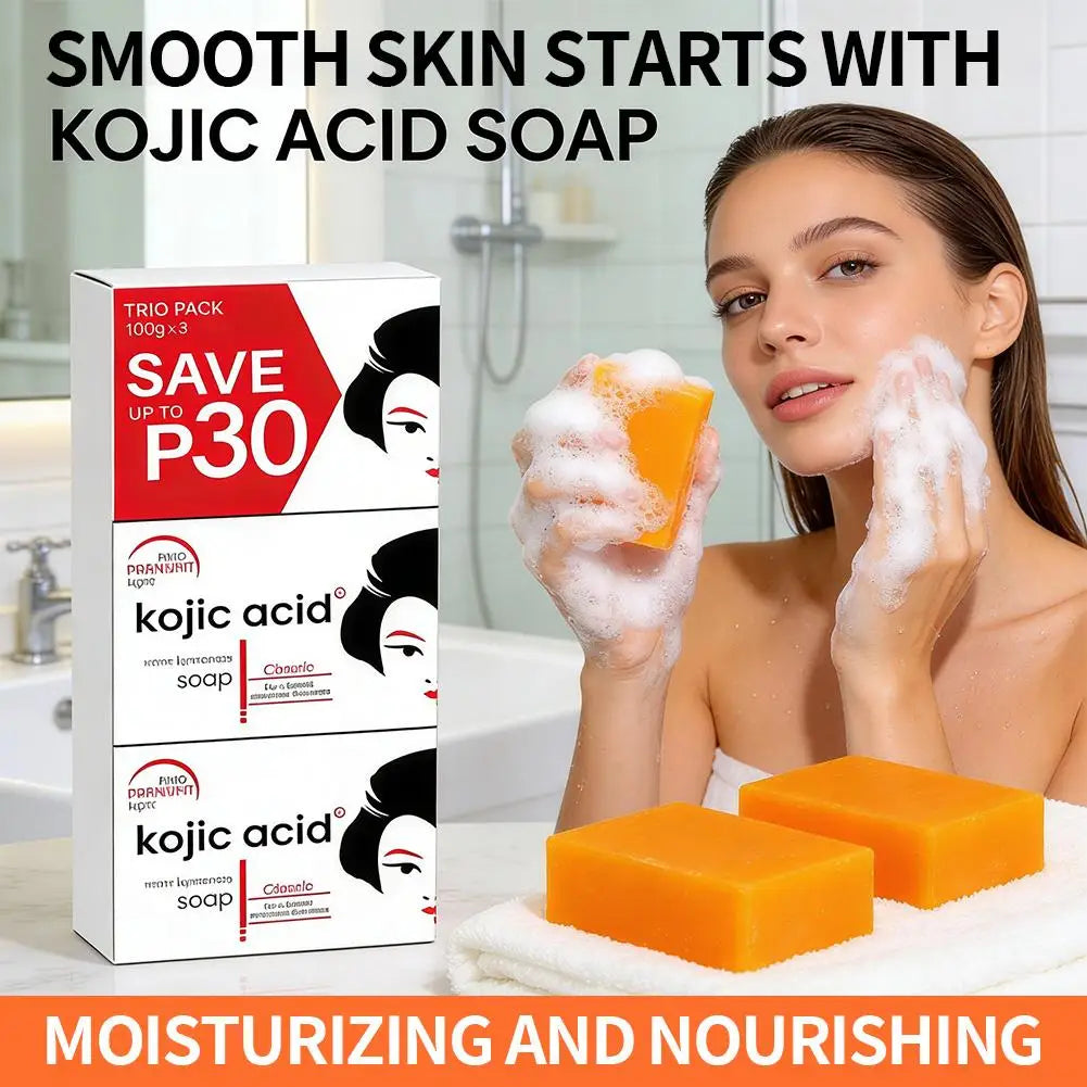 Kojic Acid Soap Deep Cleansing Brightening Soap for Even Skin Tone Radiance Smooth Hydrating Gentle Cleanser for Daily Skin Care