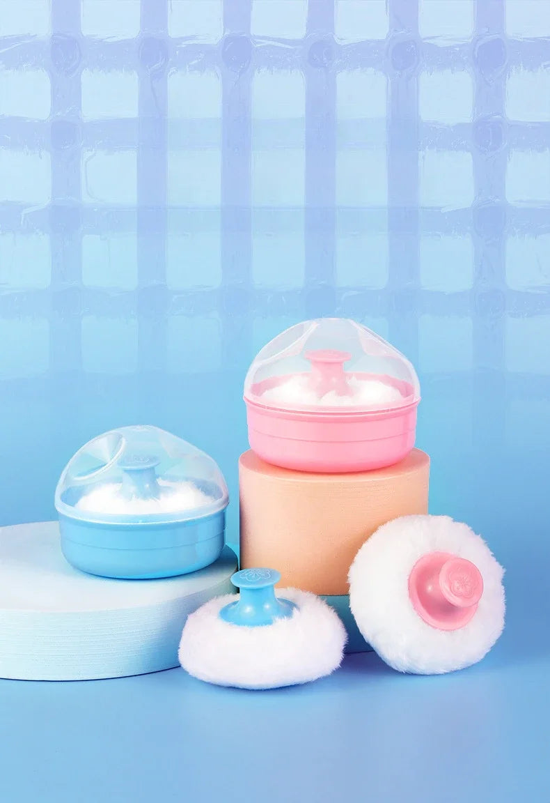 High Quality Powder Puff Set with Case, Sponge Puff for Face & Body Loose Powder
