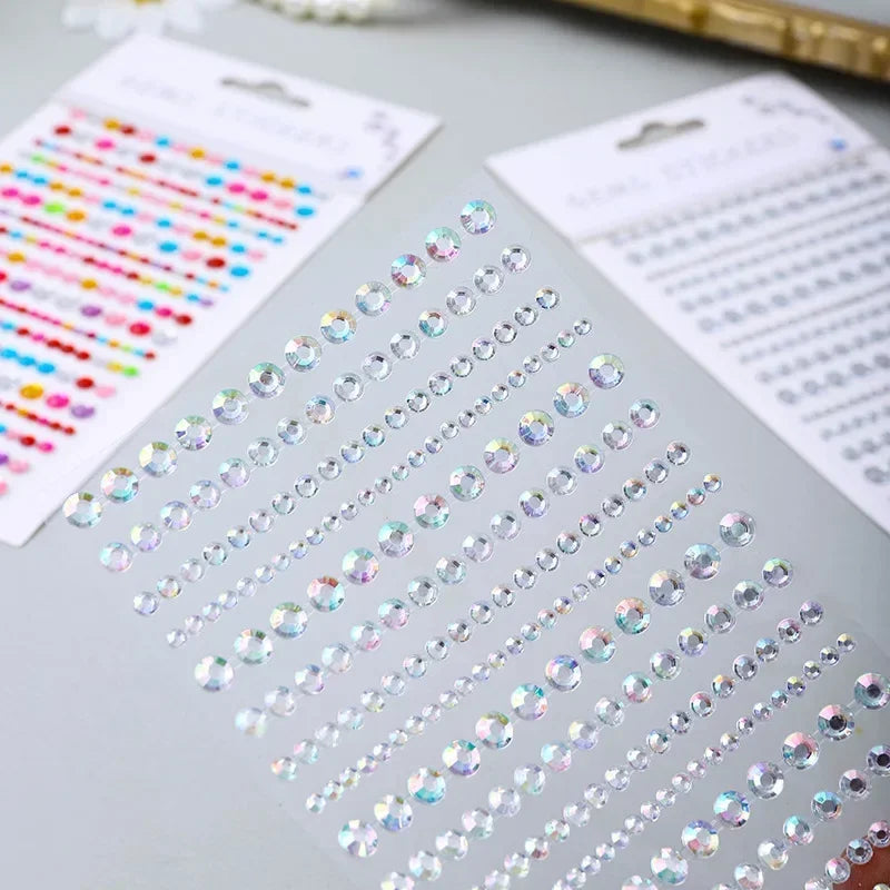Rhinestone Acrylic Face Decoration Sticker Party Eyes Makeup Crystal Self-adhesive DIY Sticker Girls Face Diamond Tattoo Sticker