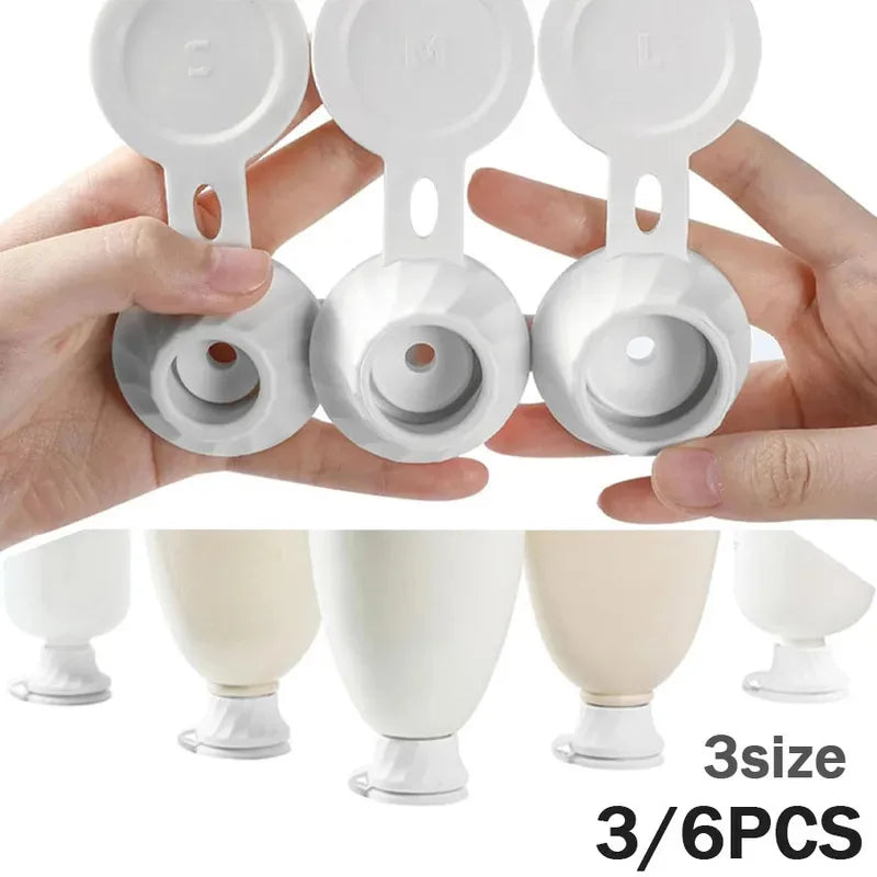 Bottle Emptying Caps, 3/6pcs Adapters Transfer Connector, 3 Sizes Inverted Caps Flipping Bottle, Inverted bottle cap Get Every D