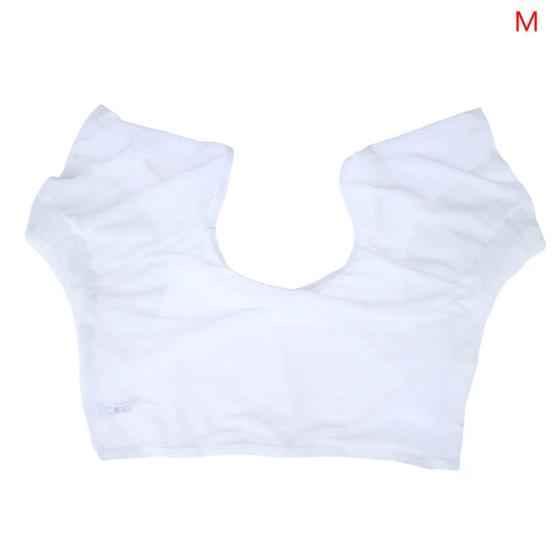 Underarm Sweat Pad Vest Absorbent Deodorant Pad Women T-shirt Shape Sweat Pads Reusable Washable Transparent Mesh Ultrathin