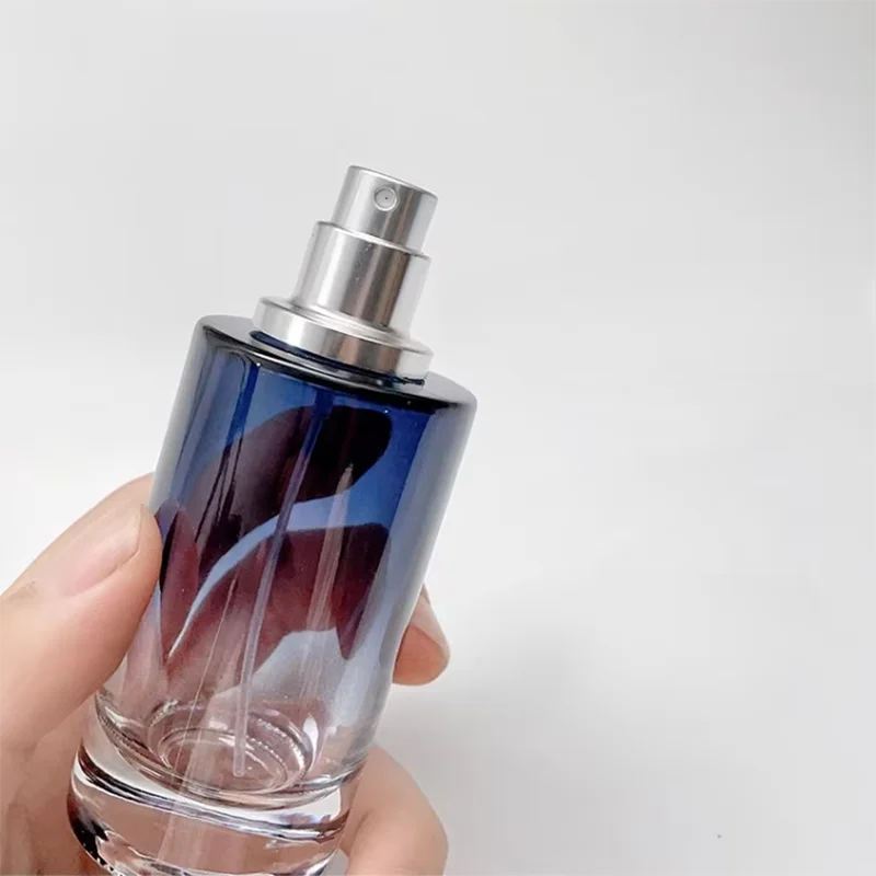 1Pcs 30ml-100ml Gradient Color Portable Glass Refillable Perfume Bottle Cosmetic Container Atomiser Sprayer Travel Cosmetic Tool