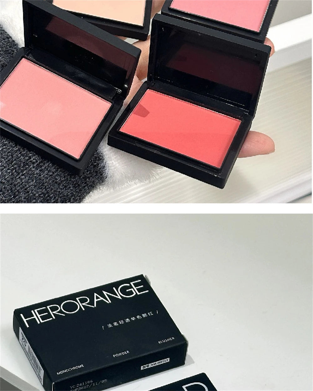 Monochrome Matte Blusher Palette Soft Silky Cheek Natural Facial Rouge Plate Lasting Nude Low Saturation Powder Blusher Disk