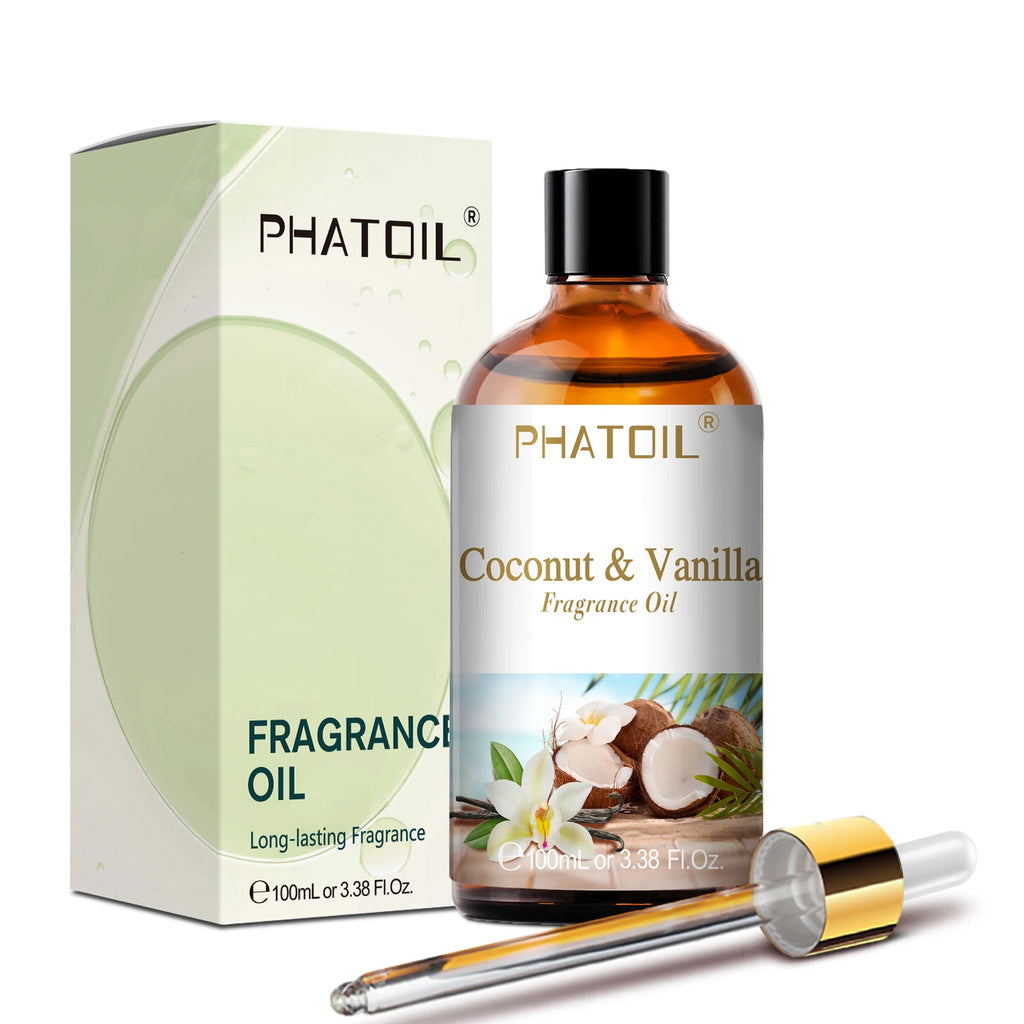 PHATOIL 100ml Fragrance Oil Coconut & Vanilla Bubble Gum Sea Breeze White Musk Aroma Fragrance Oils For Candles Soap Making