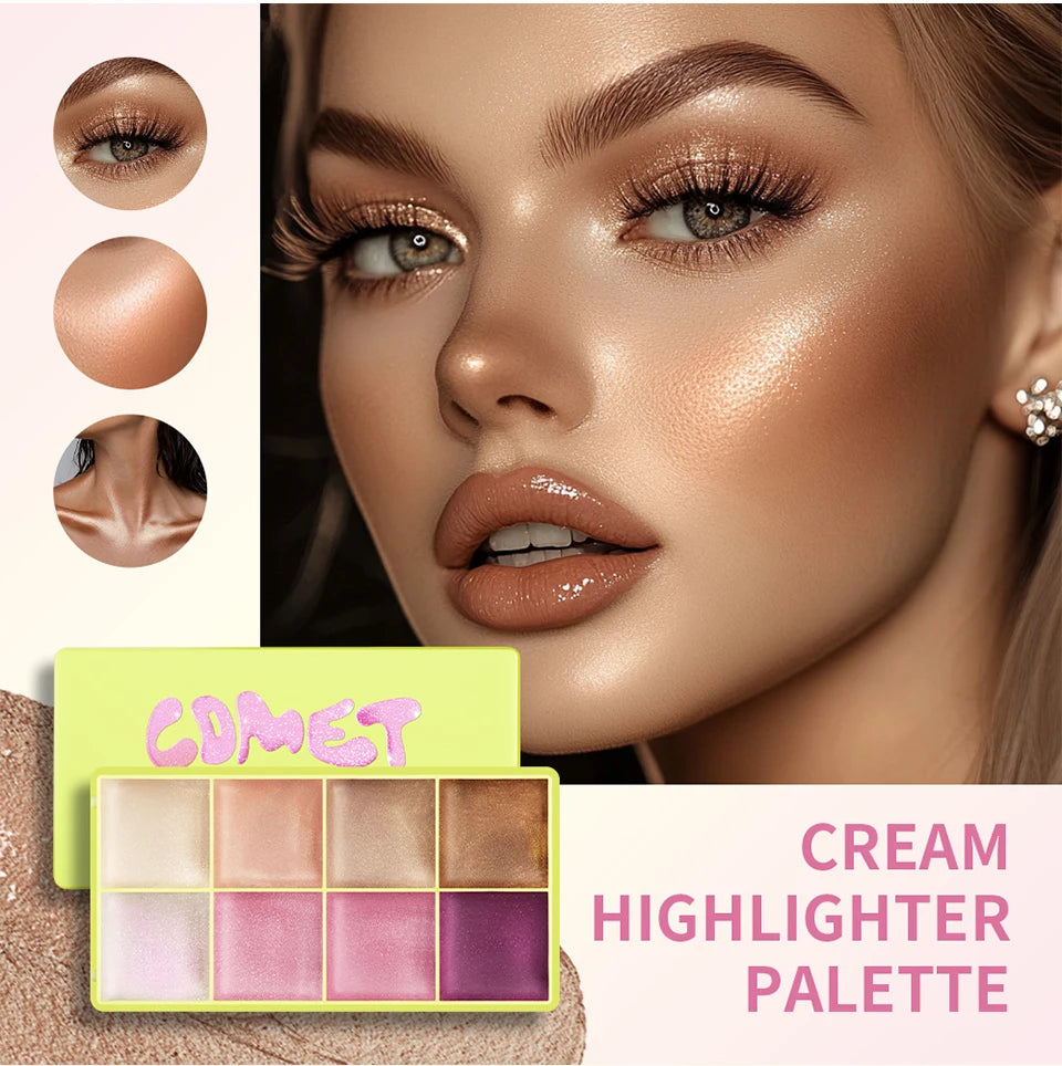 Curve Case Cream Eyebrow Cream Blush Highlighter Palette Matte Shimmer Finishes Shadow Tones Long-Lasting Cosmetics