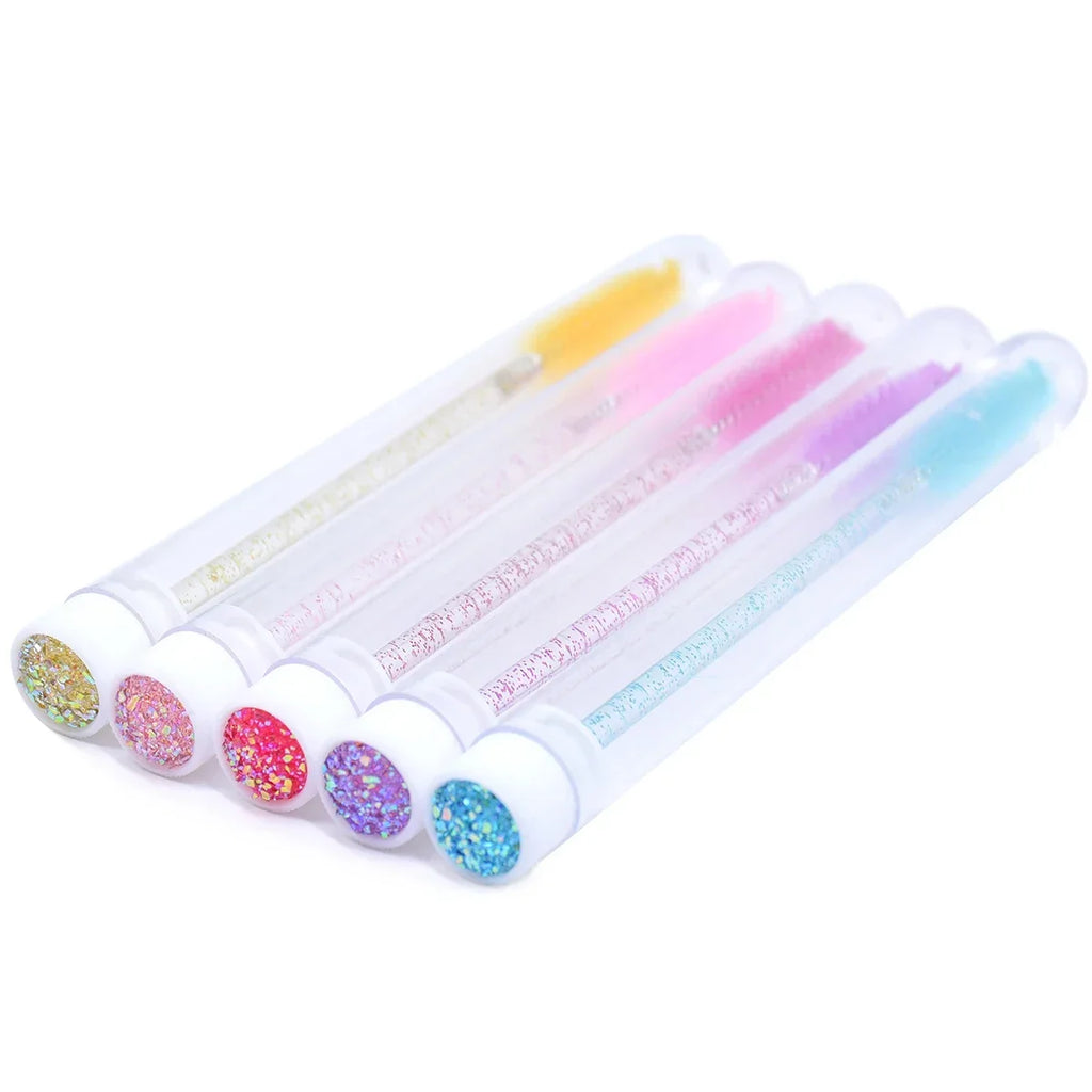 20Pcs Eyelash Brush With 20Pcs Containers Dust-proof Tube Reusable Eye Lash Mascara Wands Replaceable Makeup Applicators Tools