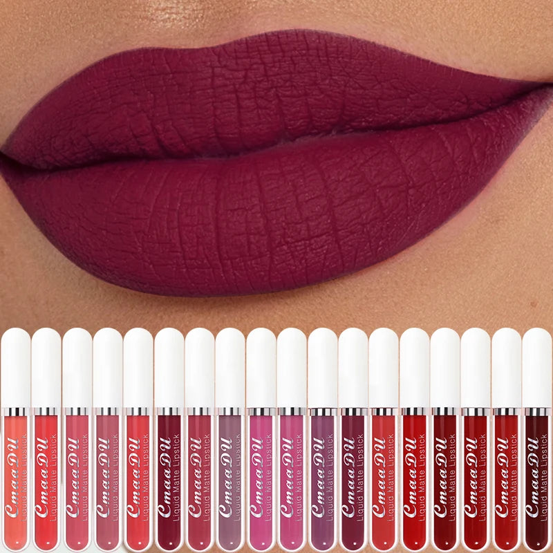 3 Pcs Matte Lipstick Lip Gloss Sets Long-Lasting Non-Fading Waterproof Non-stick Cup Exquisite Gift Everyday Holiday Universal