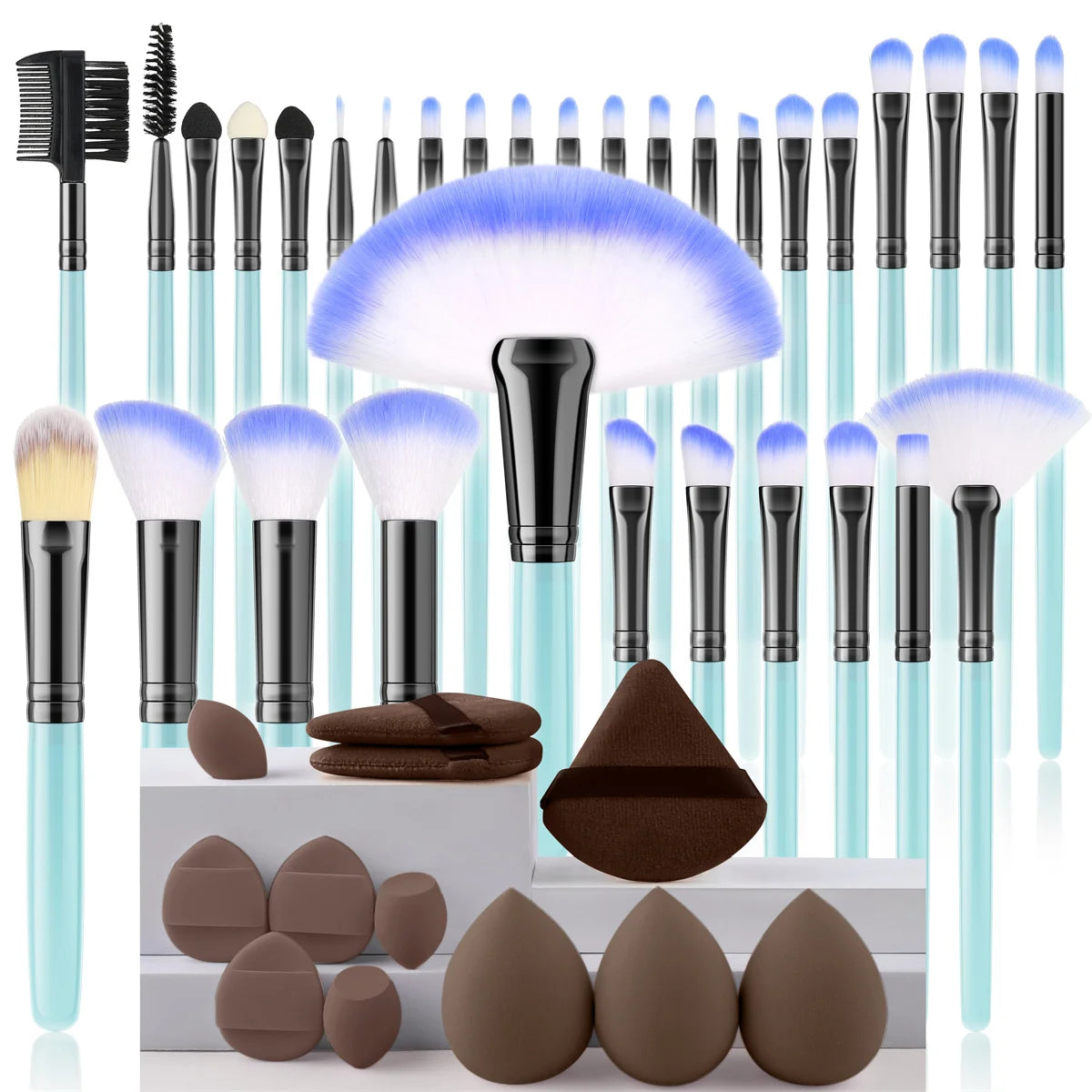 32Pc Makeup Brush Set Cosmetic Tools for Powder Eye Shadow Foundation Blush Blending Beauty Makeup Brush Kit for Makeup Starters