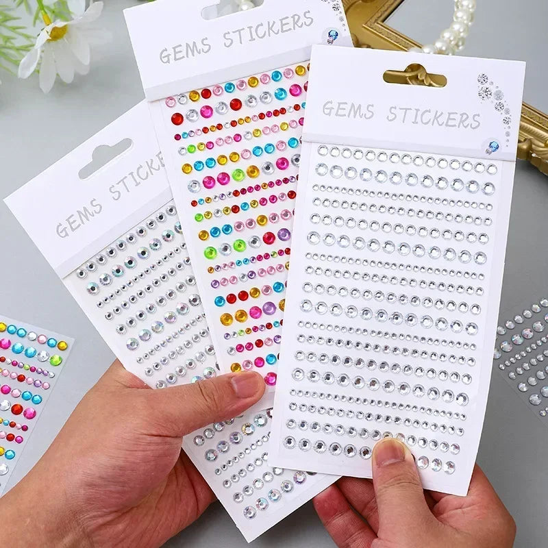 Rhinestone Acrylic Face Decoration Sticker Party Eyes Makeup Crystal Self-adhesive DIY Sticker Girls Face Diamond Tattoo Sticker