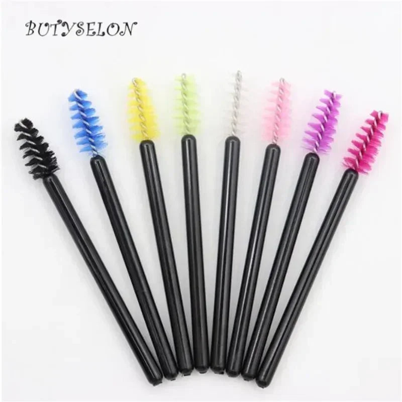 100pcs Disposable Eyelash Brushes Spoolies Micro Lash Mascara Wands Combs Wholesale for Eyelash Extension Makeup  Cosmetic Tools