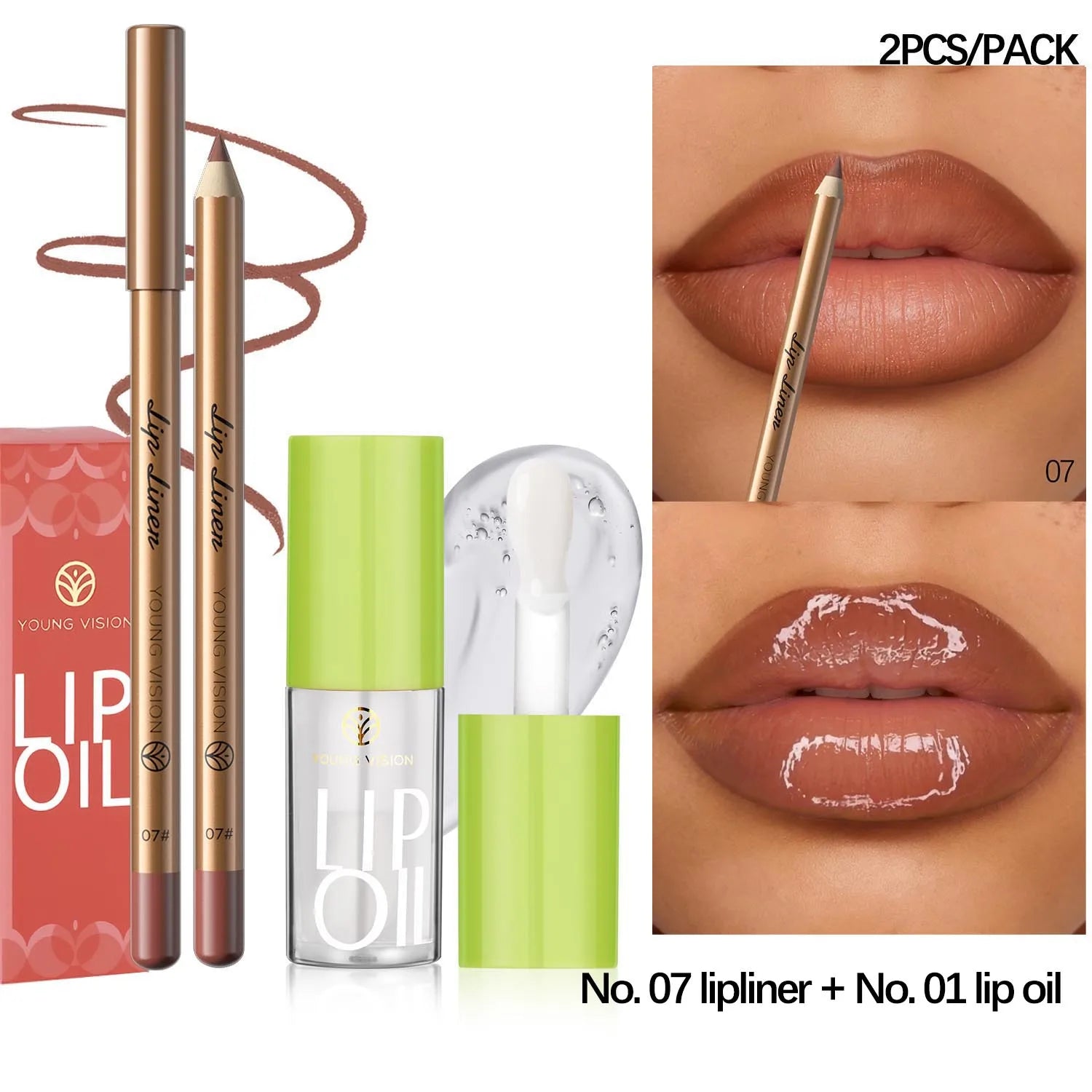 USHAS 12 Color Lip Liner + LIPSTICK Set Easy Coloring Matte Lipstick Long lasting nude red lipstick