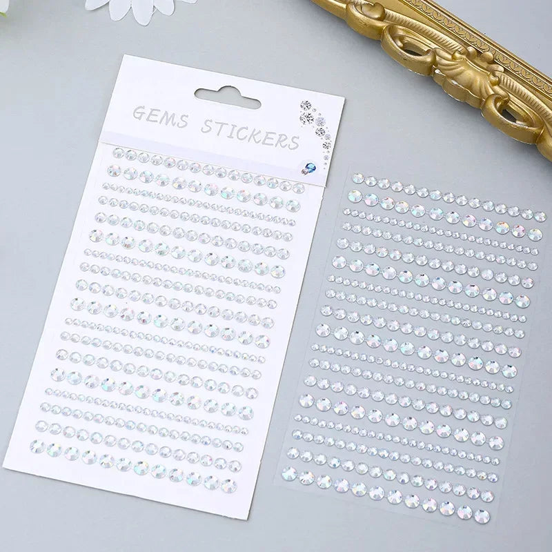 Rhinestone Acrylic Face Decoration Sticker Party Eyes Makeup Crystal Self-adhesive DIY Sticker Girls Face Diamond Tattoo Sticker