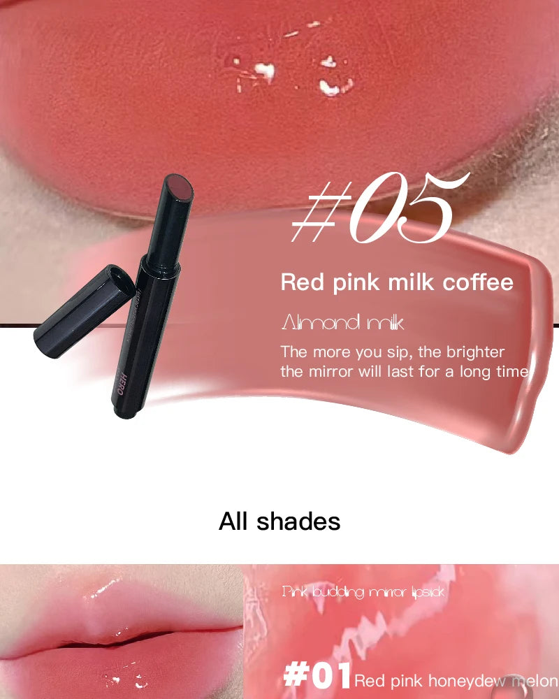 HERORANGE Push-button Mirror Lipstick Moisturizing Long-lasting Lip Glaze Lipstick