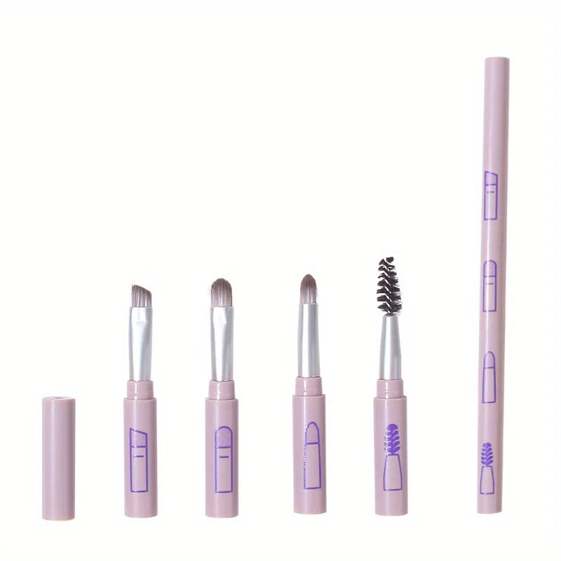 4 IN 1 Multifunctional Makeup Brushes Set Makeup Gadget Detachable Lip Eyeshadow Brush Sponge Eyeshadow Brush for Home Travel