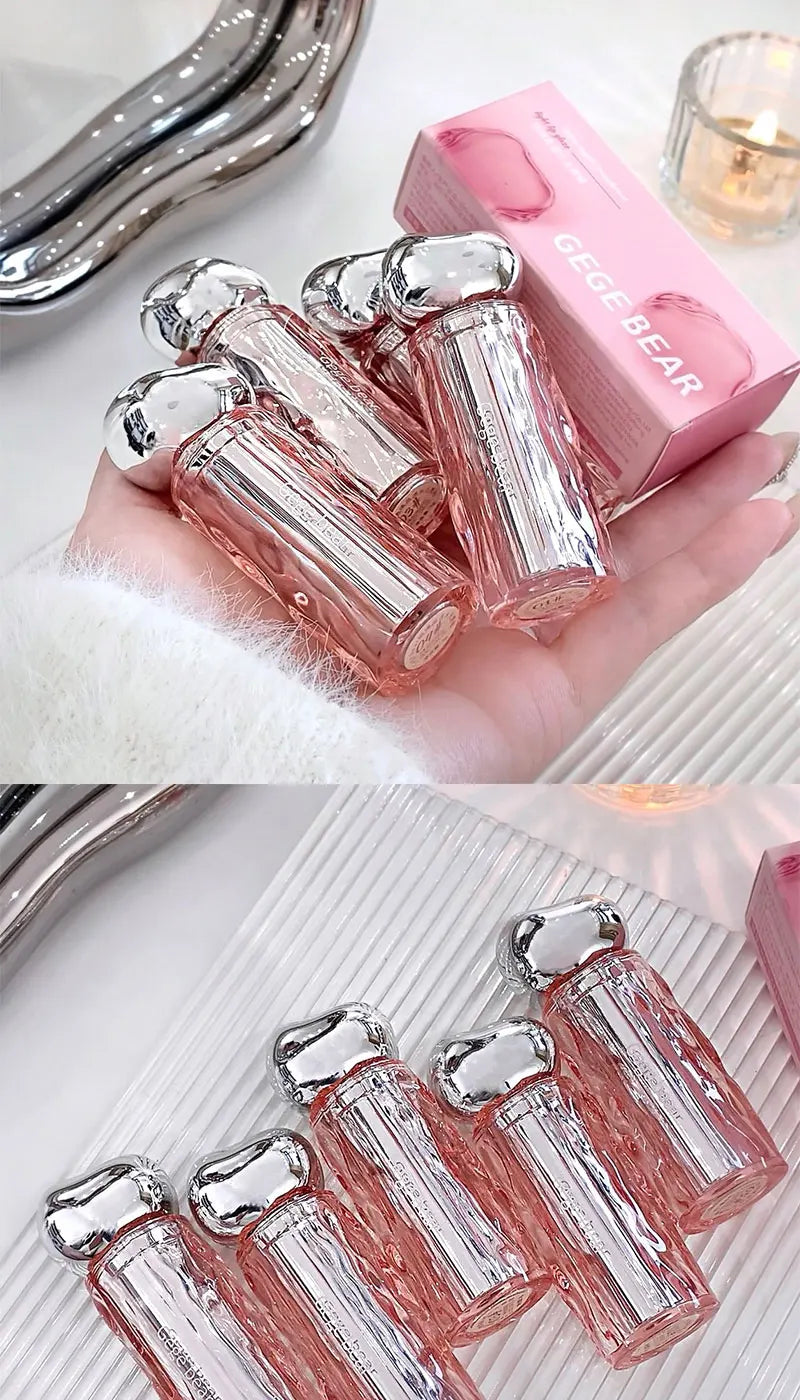 Crystal translucent lip glaze moisturizing water is not easy to fade natural color mouth red lip glaze
