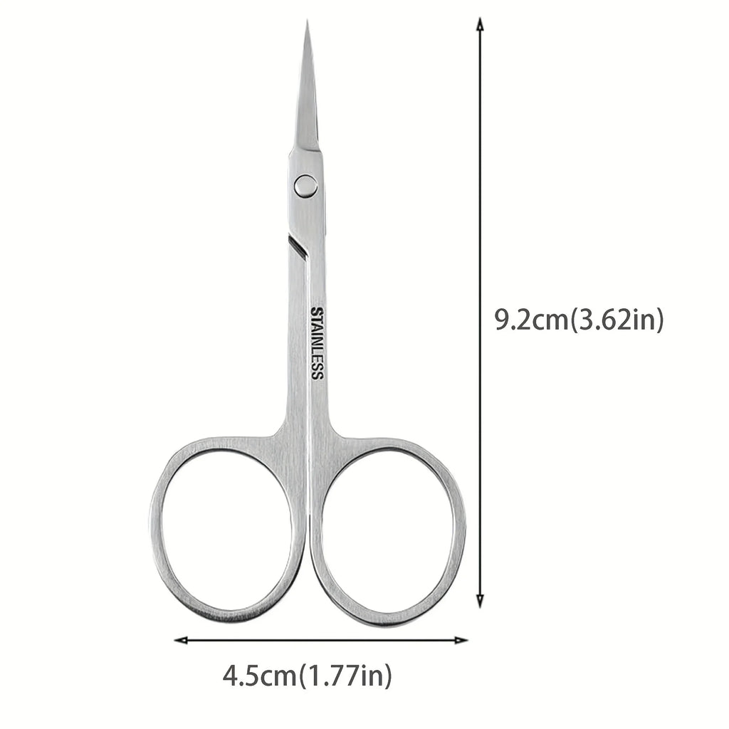 Stainless Steel Nose Hair Scissors For Facial Hair Trimming&Grooming -Ideal For Eyebrows, Eyelashes, Moustache, Beard, Nails