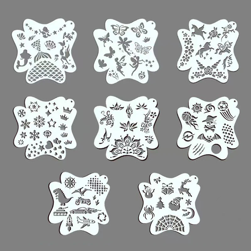 Stencils For Body Painting Face Art Stamps Temporary Tattoos Reusable Stencils Plastics