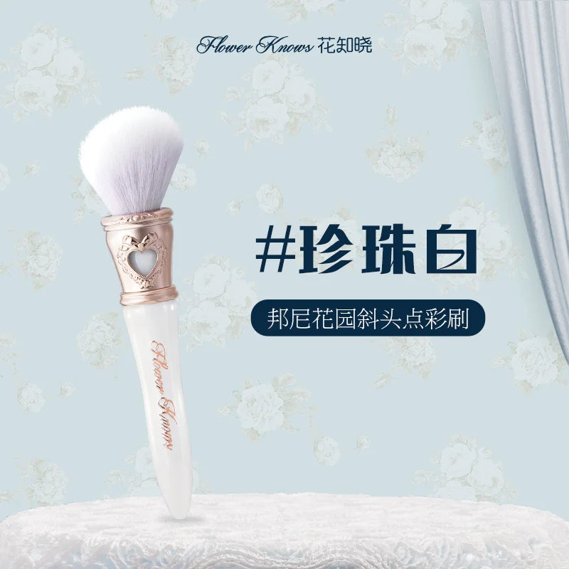 Flower Knows Shell Pearl  Series Blush Brush Wool Loose Powder Highlighter Brushes