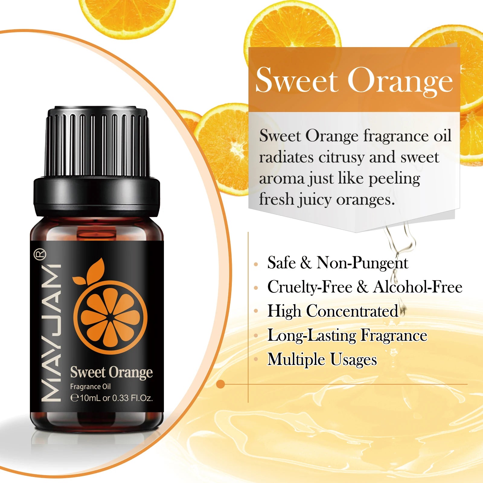 MAYJAM 10ML Fruit Fragrance Oil Lime Apple Mango Passion Fruit Strawberry Watermelon Cherry Coconut Lemon Sweet Orange 1pcs Oil