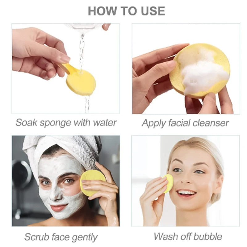 Compressed Round Facial Cleansing Sponges Cleaning Brushes Cleanse Tools Makeup Remover Wipes Finger Wholesale Free Shipping