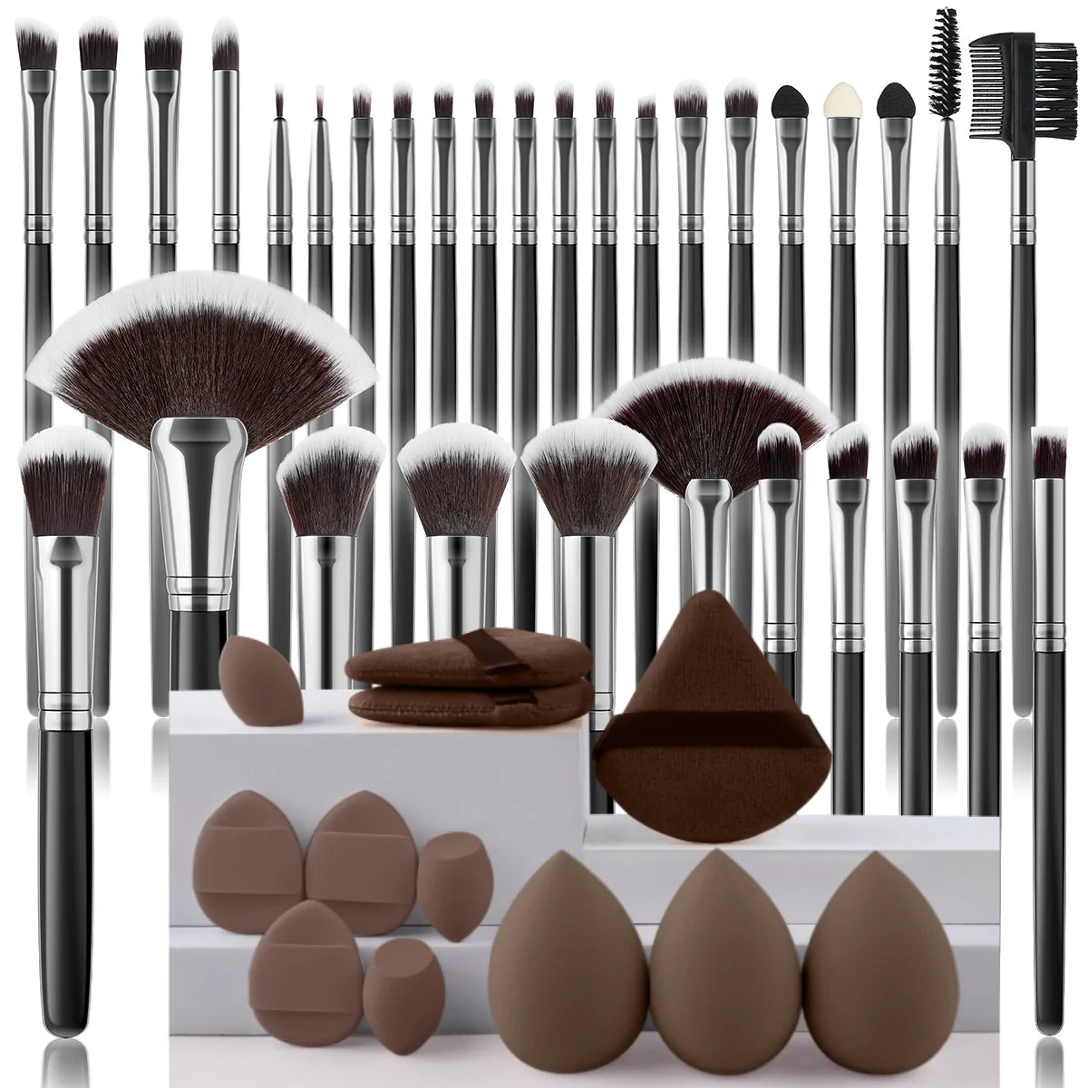 32Pc Makeup Brush Set Cosmetic Tools for Powder Eye Shadow Foundation Blush Blending Beauty Makeup Brush Kit for Makeup Starters