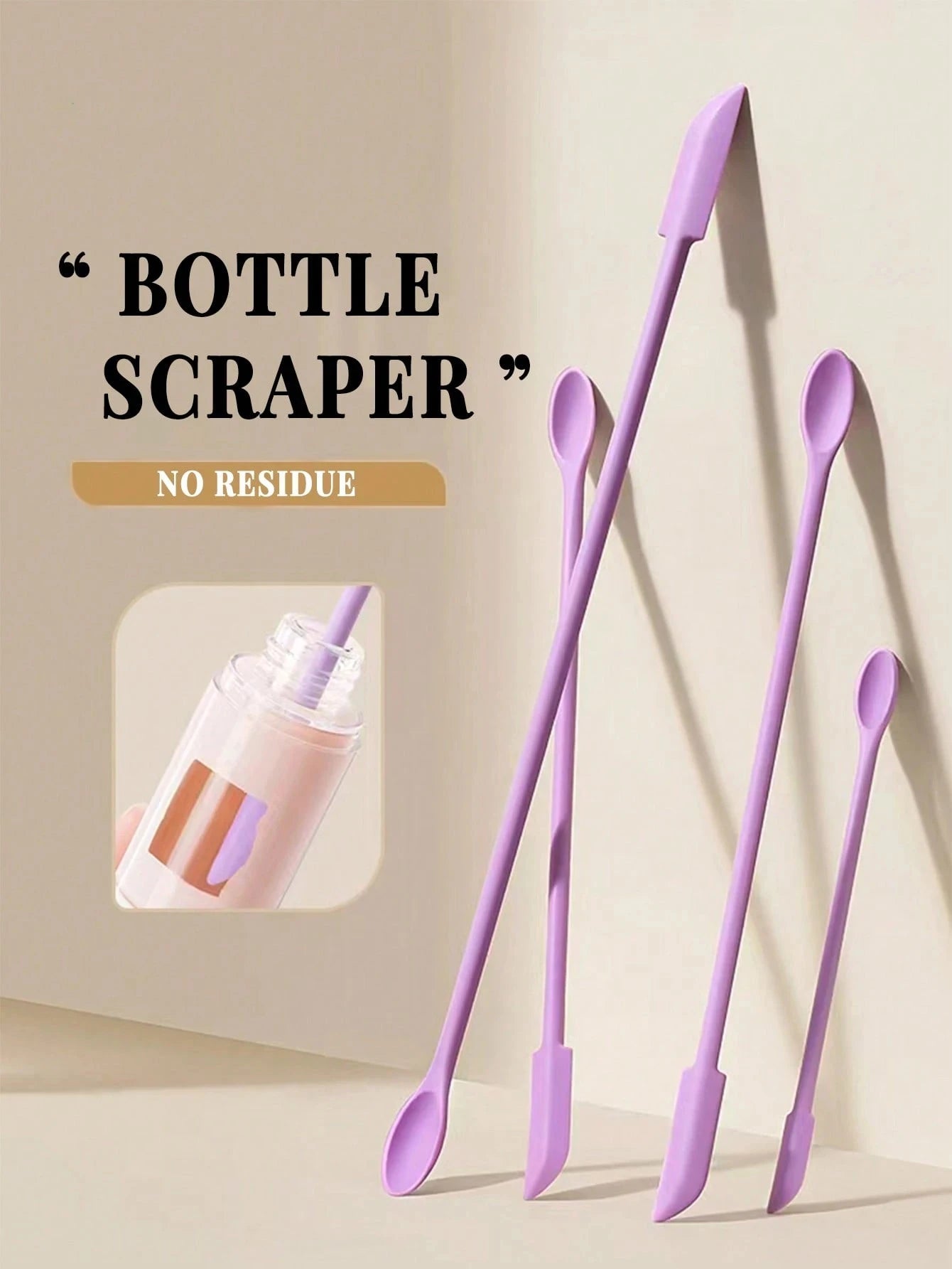 1/3Pcs Silicone Empty Bottle Scraper With Black Scraper, Foundation Scraper, Tiny Lotion Jar Scraper to Get Last of Makup