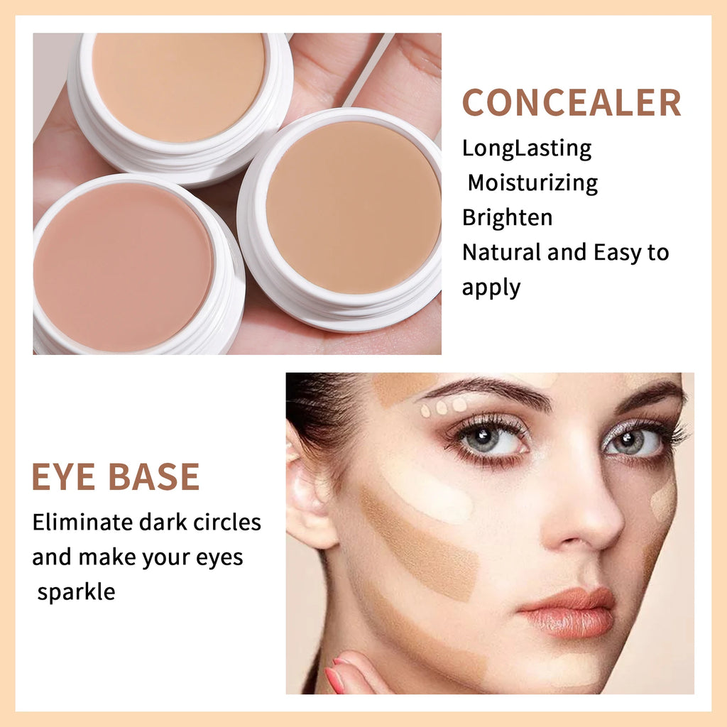 QIC Waterproof & Sweatproof Concealer Cream - Tattoo coverage, Long-Lasting Foundation, Natural,Full coverage, All Skin Types