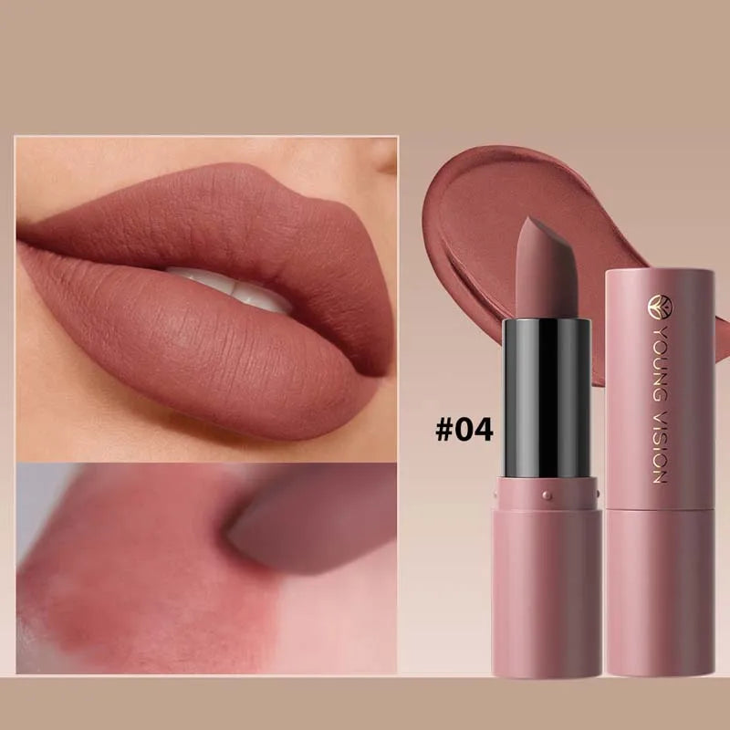 12-Color Matte Lipstick , Non-Fading, Non-Stick Cup Long-Lasting Velvet Finish, Smooth Matte Lip Color Waterproof Smudge-proof