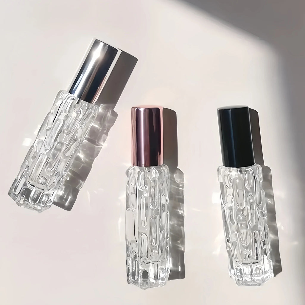 1/3/6pcs+4 accessories 10ml travel mini perfume atomizer container with 3 spray bottles, 2 funnels, 2 dispenser diviners