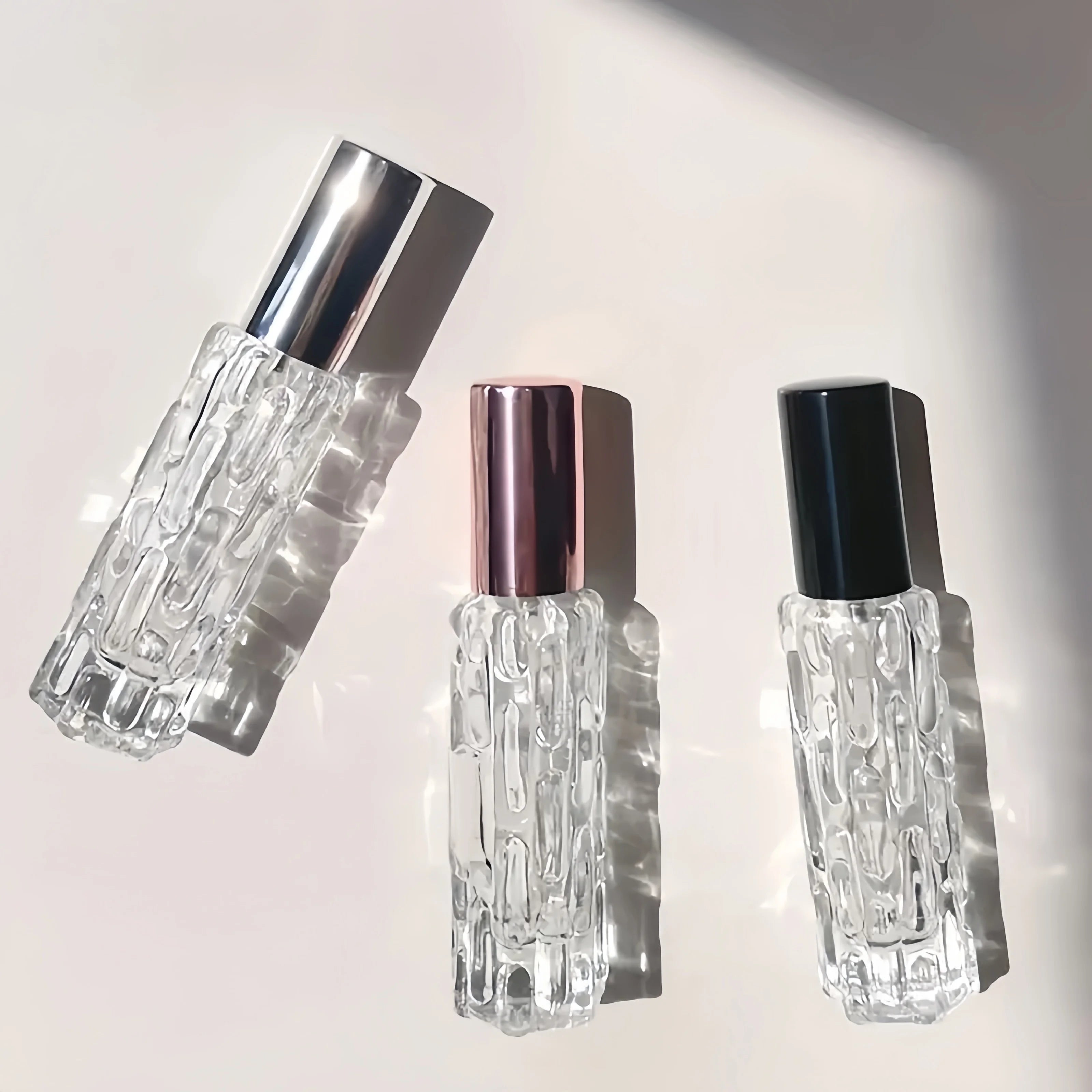 1/3/6pcs+4 accessories 10ml travel mini perfume atomizer container with 3 spray bottles, 2 funnels, 2 dispenser diviners