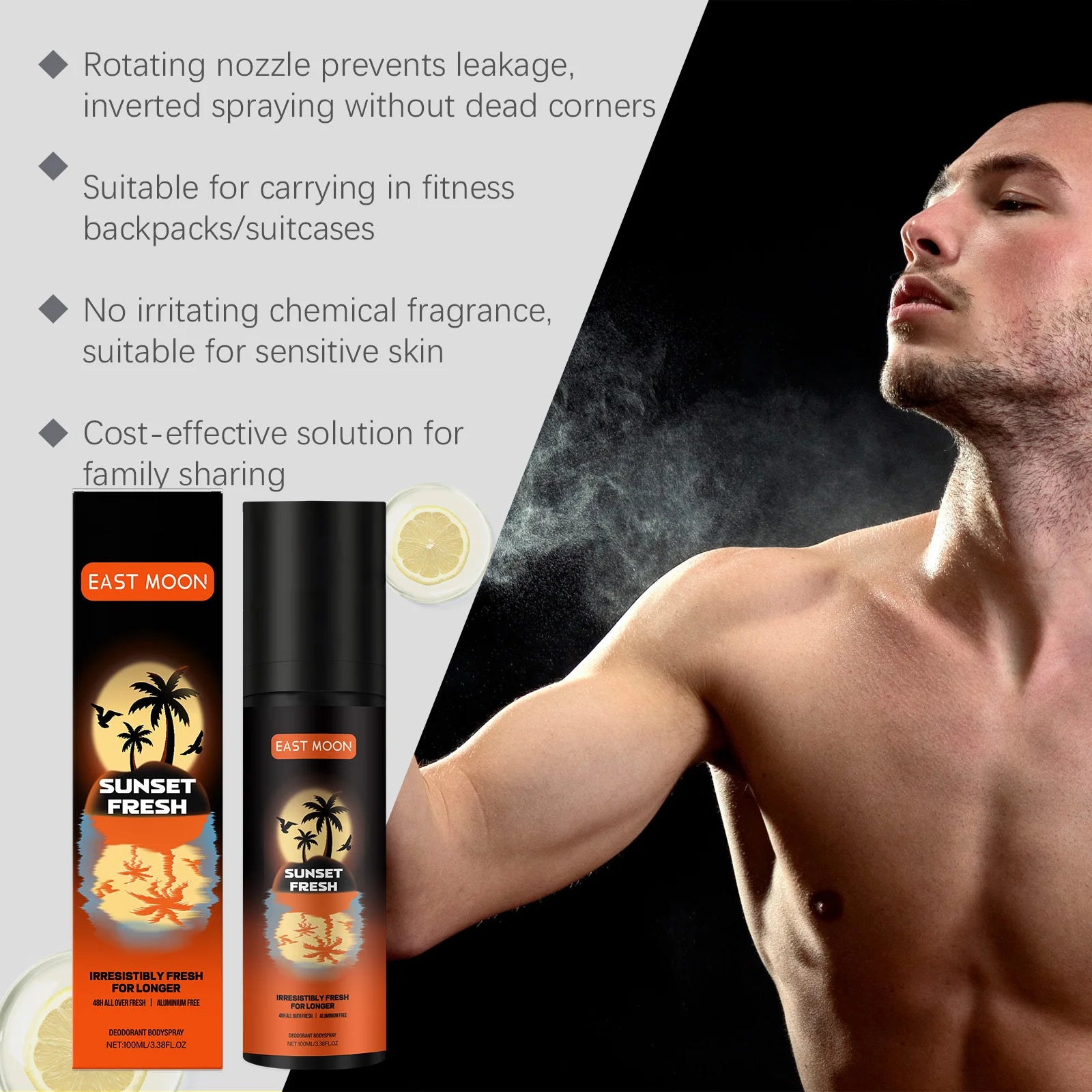 Fruity Deodorizing Spray for Man Underarm Deodorizing Odor Removal Keep Fresh Lasting Fragrance Reduce Body Bad Smell Body Spray