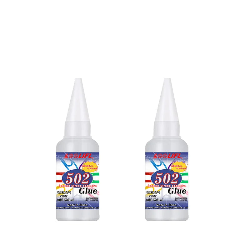 502 Super Strong Quick-Drying Adhesive, Professionally Used for Daily Repair of Toy Plastics, Is White, Transparent and Odorless