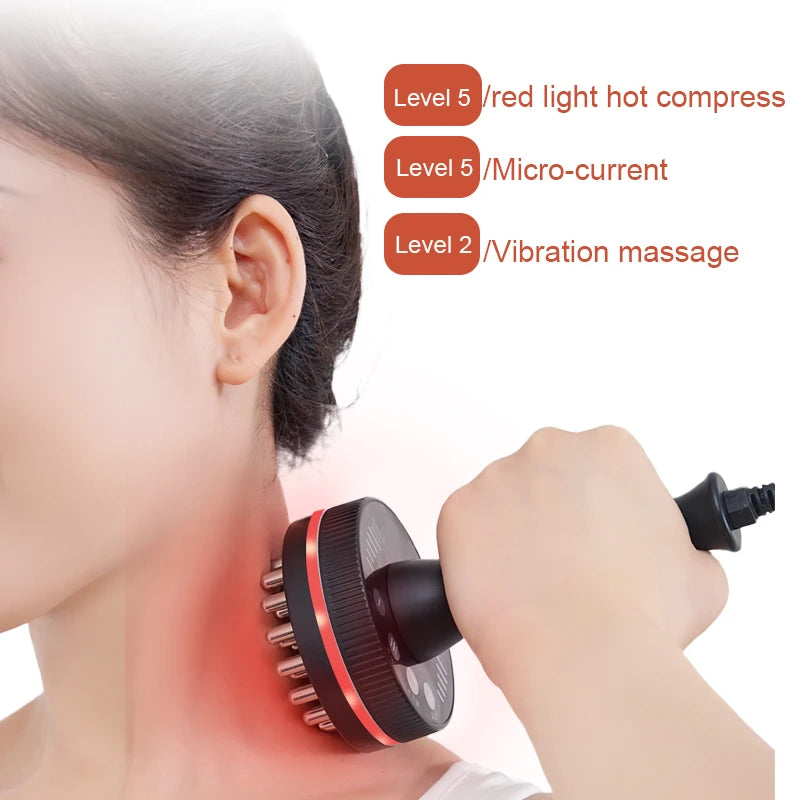 Electric Gua Sha Massager, Heating Body Massage Brush for Neck, Shoulder, Back, Legs and Abdomen, Portable Warm Massage Device f