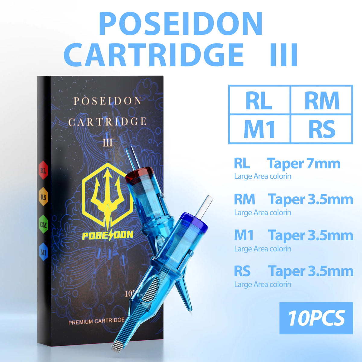 10Pcs POSEIDON V3 Pro Tattoo Needles High Quality Disposable Permanent Makeup Tattoo Cartridge Needles For Tattoo Machine