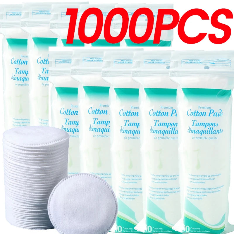 Disposable Soft Circular Makeup Remover Pads Doubles Sided Breathable Cotton Pads for Daily Facial Cleaning Nail Polish Remover